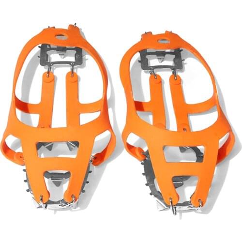 Traction Cleats 18 Spikes Snow Shoes Antiskid Shoes 18 Teeth Climbing Crampons for Winter Ice Fishing Stainless Steel Shoe Cover