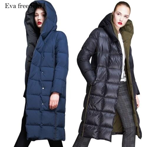 Eva Freedom2020 New Winter Jacket Ladies European and American Fashion Trend Thick Warm Hooded Plus Size Down Jacket Women