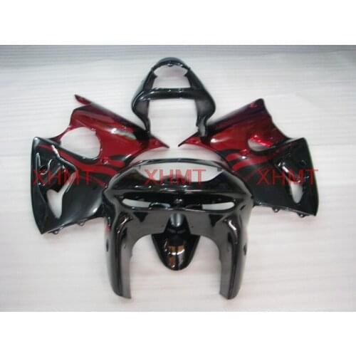 For Kawasaki Zx6r 1998 - 1999 Fairings for Kawasaki Zx6r 98 Plastic Fairings Ninja Zx-6r 1999 Red Flame Fairings