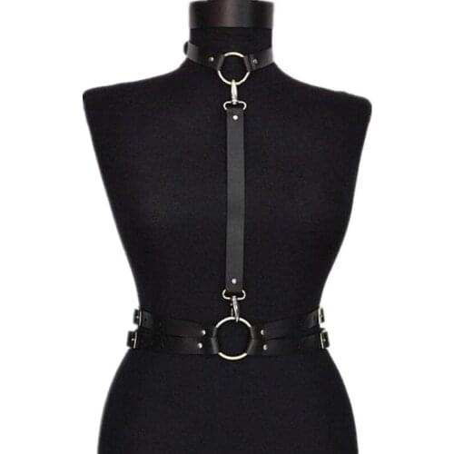 Sexy Women Harness Waist Belt PU Leather Garters O-Ring Waistband Punk Strap bdsm Erotic Lingerie Gothic