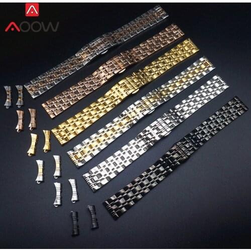 Stainless Steel Band Strap Butterfly Buckle Men Women Replacement Bracelet Watch Accessories for Armani AR1926 AR1908 Rose Gold