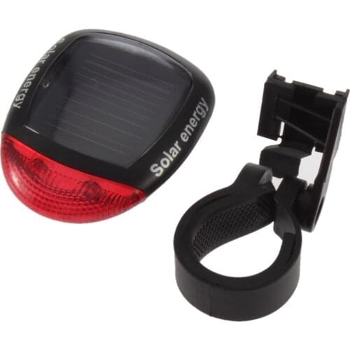 2 LED Red Bike Solar Energy Light Seatpost Lamp Rechargeable Bicycle Tail Rear Light Flash Light Bicycle Accessories