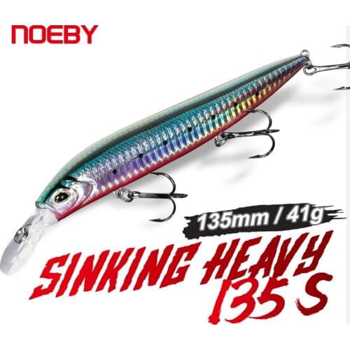 Noeby Sinking Minnow Fishing Lures 135mm 41g Wobbler Jerkbait Long Casting Artificial Hard Bait for Sea Bass Fishing Lure