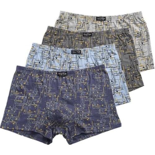 4 Pcs/Lot MenS Underwear 6XL 110KG 100% Cotton Mens boxer pants Comfortable Loose fat guy printing Underpants Boxers Shorts