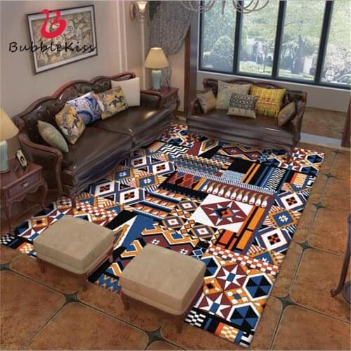Bubble Kiss European Style Colorful Geometric Pattern Living Room Rugs Large Size Polyester Carpets for Bedroom Home Decor Mat