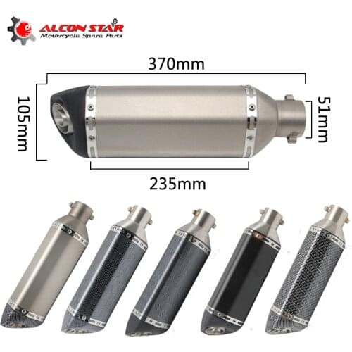 Alconstar 51mm Motorcycle AK Exhaust Pipe Muffler Pipe Escape Universal For Yamaha NMAX 155 NMAX 125 CBR125 Slip-on