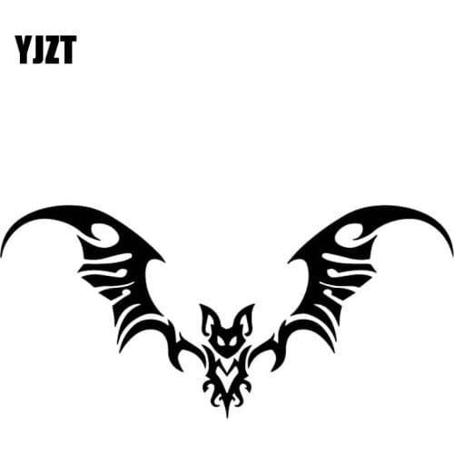 YJZT 16.5CM*7.8CM Bat Decorate Creative Car Sticker Bumper Vinyl Decal Accessories Black/Silver C4-2155
