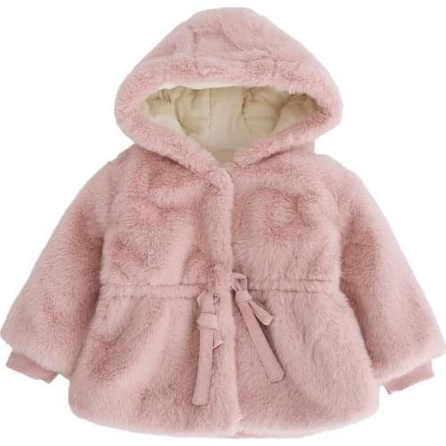 Girls' Winter Clothes Kids Jackets Childrens Baby Hooded Jackets Long Sleeves And Velvet Padded Coats Lace Wool Sweater 2021
