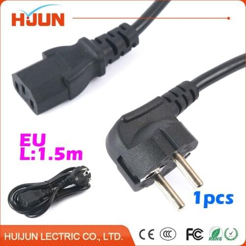 1pc 1.5m Power Cord Cable EU 2-Prong Laptop AC Plug Adapter Lead 2 Pin Pin Character Tail