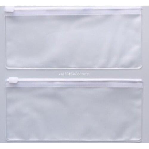 2000pcs Wholesale Zip Envelope Binder Pocket Pen Bag PVC Transparent Clear Frosted Plastic Waterproof Bag