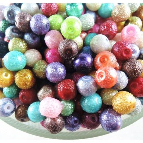 2017 8mm 200pcs Mixed color wrinkled Glass Beads for jewelry making Imitation Pearl Round Beads DIY Handmade Necklace Making ZW1