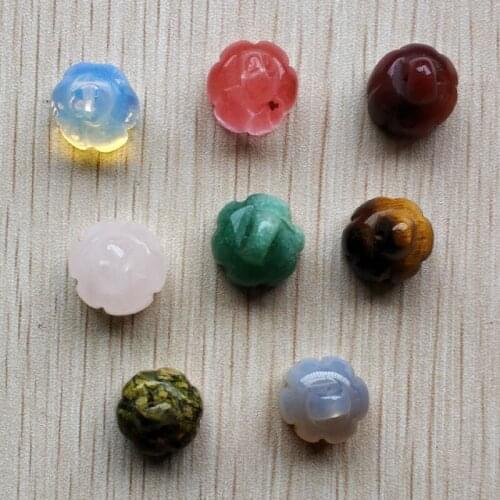 2018 Fashion good quality natural stone mixed Hindu lotus seedpod charms Pendants for jewelry making 8pcs/lot wholesale free