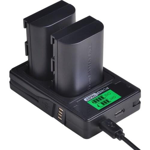 2X 2650mAh LP-E6 LP E6 LPE6 LP-E6N Batteries + LCD Dual Charger for Canon EOS 5D Mark II III IV, EOS 5DS, 5DS R, EOS 6D Battery