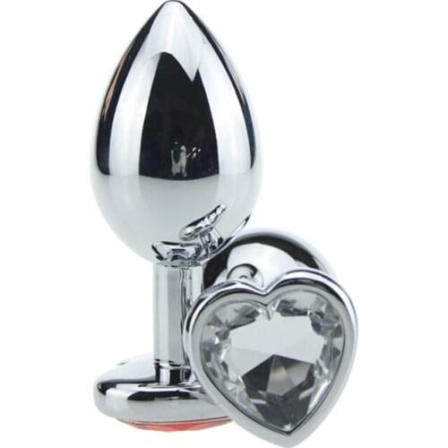 Medium Size Heart Diamond Anal Butt Plug Sex Toys For Men Women Love Plug Ass Plug Anal Masturbation Stainless Steel Products