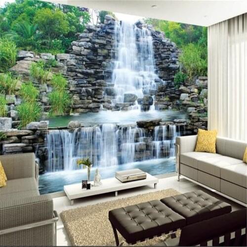 Beibehang custom mural non-woven wall stickers Water flowing waterfall background wall paintings wallpaper for walls 3 d
