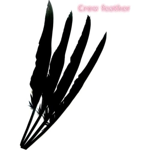 Black Crow Feather DIY Crafts Jewelry Making Halloween Party Event Bar Decoration Supplies Crafts Jewelry Making 15pcs/Pack