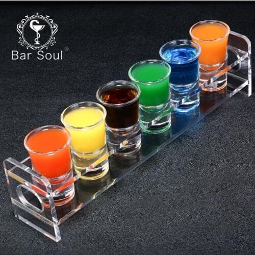 Bar Soul Shot Glasses Holder 6 Hole 12 Hole B52 Cocktail Green Grasshopper Solid Wood Acrylic Cup Holder Creative Bar Tools