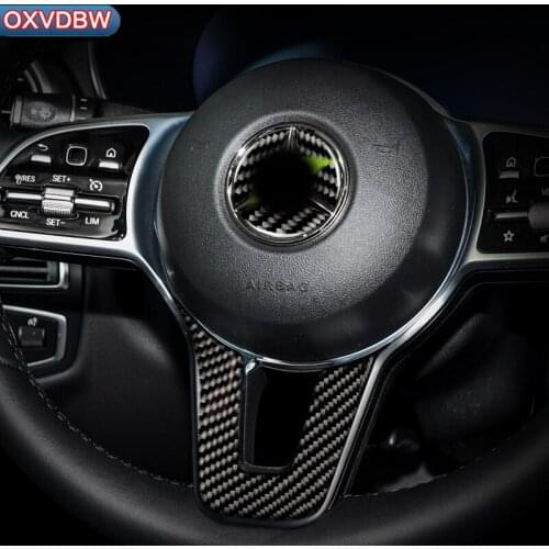 For Mercedes C Class W204 Carbon Fiber car modification interior sticker Steering Wheel Emblem 3D Sticker For W205 W211 W203 GLA