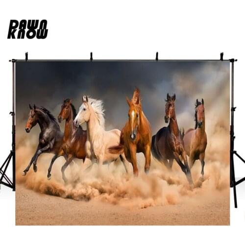 DAWNKNOW Running Horse Photography Background For Wedding Photo Shoot Backdrops For Children Photocall Photo Studio lv1003