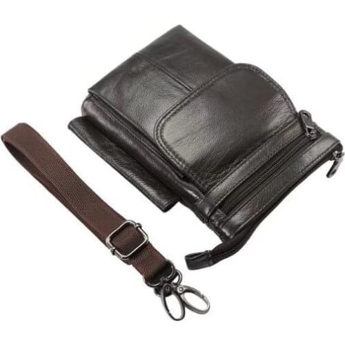 Genuine Cow Leather Hook Loop Clip Shoulder Belt Phone Case For Huawei Honor Play 8A 5A 8X Max 6A View V20 10 8C 9I 7S 7X 7A 7C