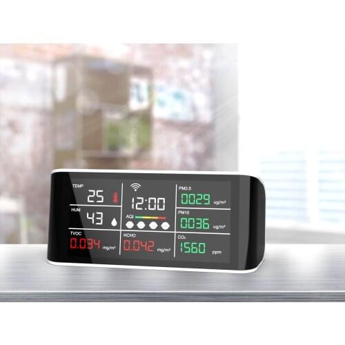 Indoor CO2 Meter Temperature Carbon Dioxide Detector NDIR Sensor Date Logger Multi-function CO2 PM2.5 Air quality detector