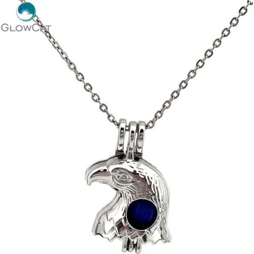 K629 Eagle Hawk Beads Cage Pendant Pearl Zodiac Constellation Aroma Essential Oil Diffuser Locket