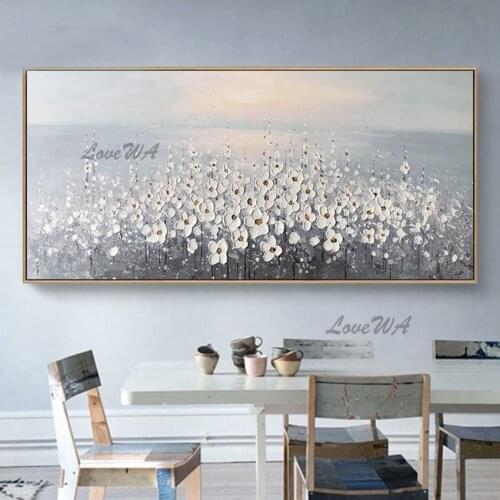 Palette Knife Flowers Canvas Oil Painting Wall Picture Art Pure Hand Painted Outdoor Landscape Paintings Decor Art On Canvas