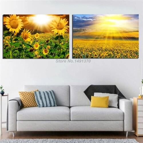 Sunflower Painting Rustic Canvas Prints Nordic Style Wall Art Picture Modular For Living Room Poster On The Wall Home Decor