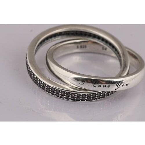 Authentic S925 Sweet Promise With Crystal Ring For Women Wedding Party Gift fit Lady Fine Jewelry