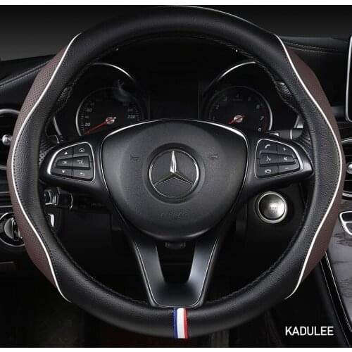 KADULEE Microfiber Leather Car Steering Wheel Cover For Suzuki Vitara Swift Jimny SX4 S Cross Dzire Celerio Ertiga APV