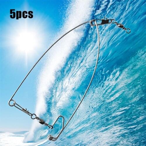 5pcs 4.5*12cm Stainless Steel Camping Automatic Fishing Device Spring Ejection Hook