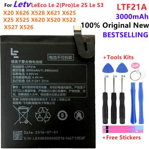100% Original LTF21A Battery For Letv LeEco Le 2 (pro) le 2S le S3 X20 X626 X528 X621 X625 X25 X525 X620 X520 X522 X527 X526
