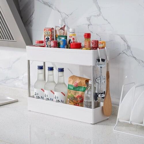 Kitchen Bathroom Trolley Floor Shelf Multi-Layer Removable Storage Rack Space Saving Mobile Storage Rack Organizer with Wheels