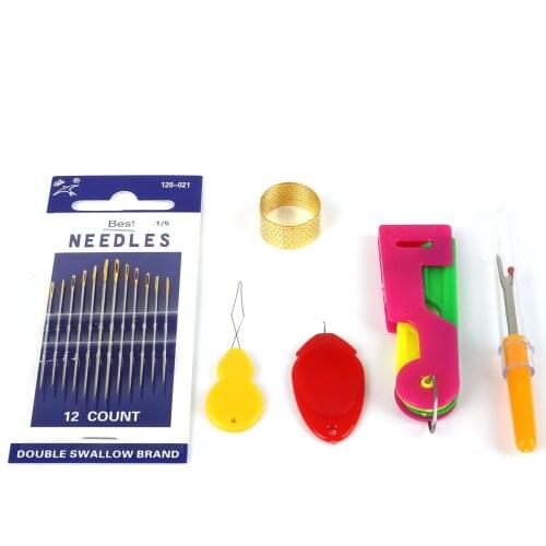 Multiple Sizes Sewing Needle Threader Automatic Cross Stitch Disconnector Sewing Thimble Thread Guide Tool Sewing Accessories