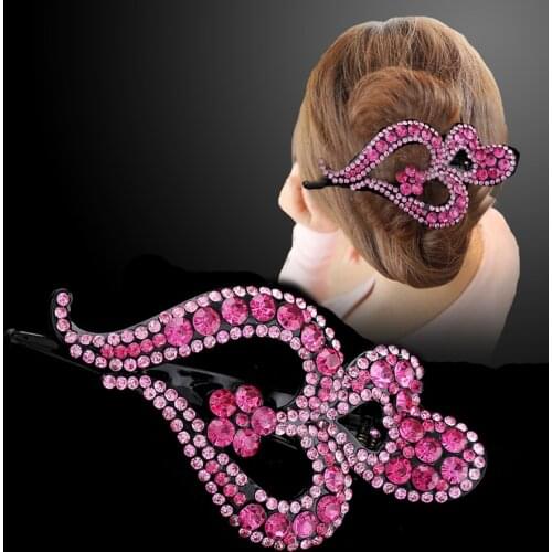 Haimeikang 2021 Novelty Rhinestones Flower Hairpins Clips Accessories For Women Girls New Spring Hair Bands Romantic Gifts