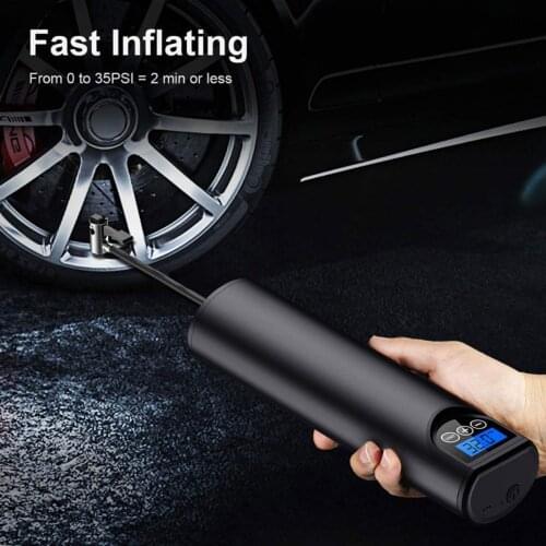 New Portable Car Tire Pump Mini Cordless Portable Automobile Air Pump Vehicle Emergency Intelligent Inflator With Led Lights