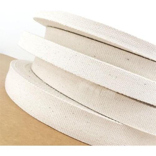 New 15mm/20mm/25mm/30mm/38mm 10 meter Beige Canvas Ribbon Belt bag webbing/label ribbon/Bias binding tape Diy craft projects