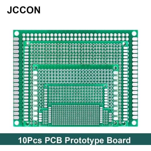 10Pcs PCB Prototype Board Circuit Universal Stripboard Prototyping Single Side 2x8 3x7 4x6 5x7 6x8 7x9 8x12 9x10 Soldering