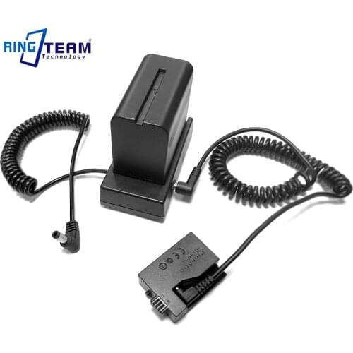 7.2V / 12V NPF Battery Plate with Coiled DC Cable + DR-E5 for Canon Digital Cameras EOS Rebel XSi XS 450D 500D 1000D