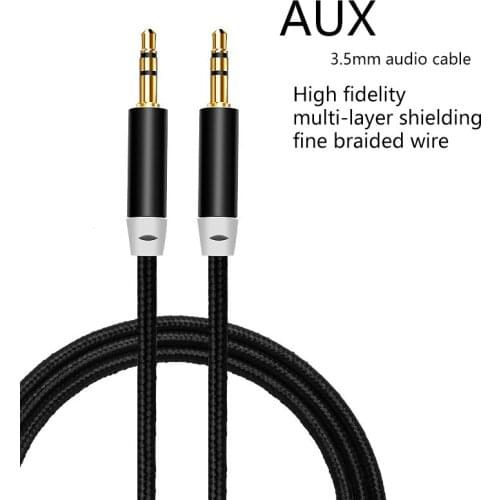 AUX Braided Audio Cable Audio 3.5mm Jack Speaker Line Cable For iPhone Samsung Audio Jack Car Headphone Speaker Wire Line