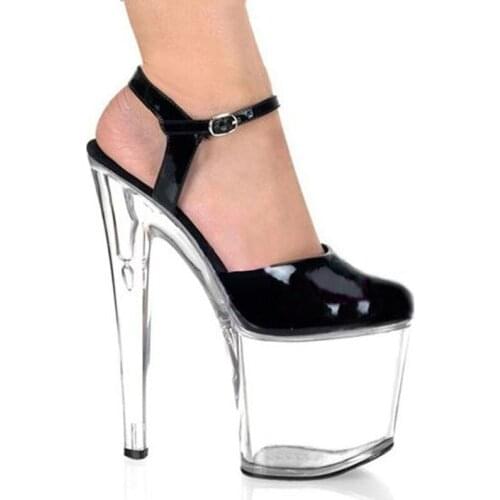 Rncksi Women New 20cm crystal platform sexy ultra high heels bordered glitter sandals 8 inch clubbing high heels Dance Shoes