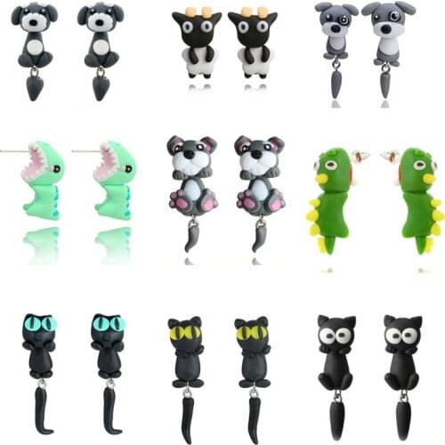 Reilly 2021 cute cartoon 3D animal crab Penguin cow dog earring tide earings fashion jewelry