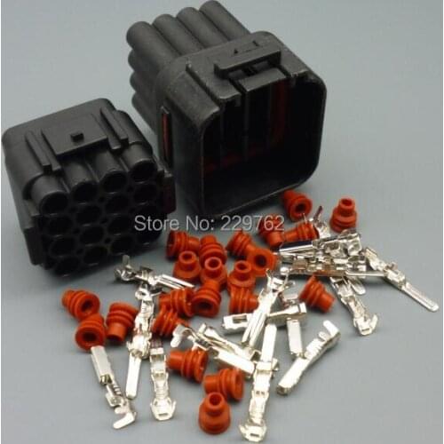 Shhworldse 1set kit Black Waterproof Electric Wire Auto Cable 16 Pin Way 2.2MM Male Female Connector Plug 6188-0353 6085-0510