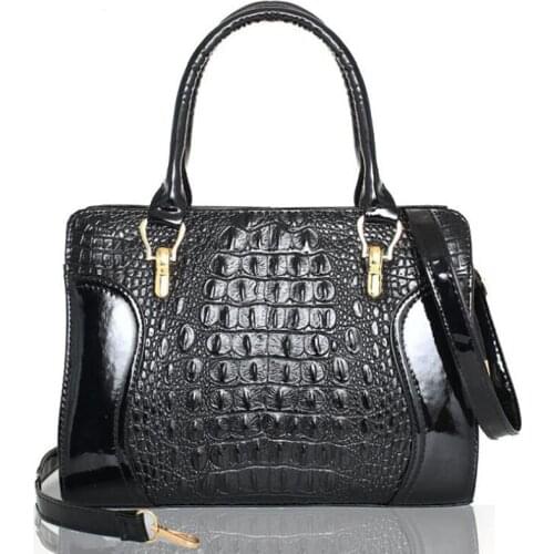Womens bags Retro fashion shoulder bags Crocodile pattern handbags for women big capacity PU leather crossbody solid color