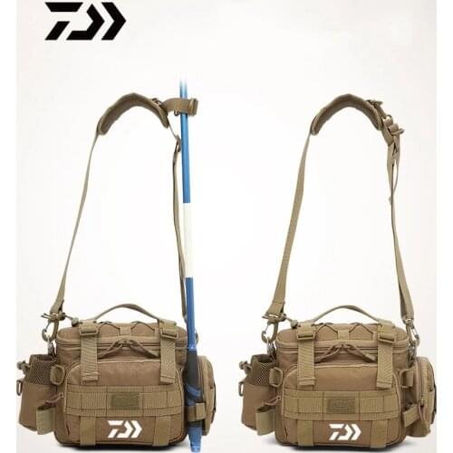Multifunctional DAIWA Fishing Bags 1000D waterproof Reel Lure Waist Pack Messenger Pole Outdoor Shoulder Fishing Bag Carp Tackle