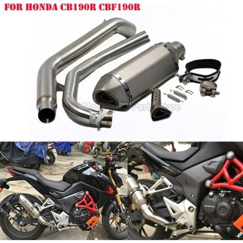 Full Motorcycle Exhaust Slip On For Honda CB190R CBF190R Muffler With Ak Middle Link Pipe Fried Street With Moveable DB Killer
