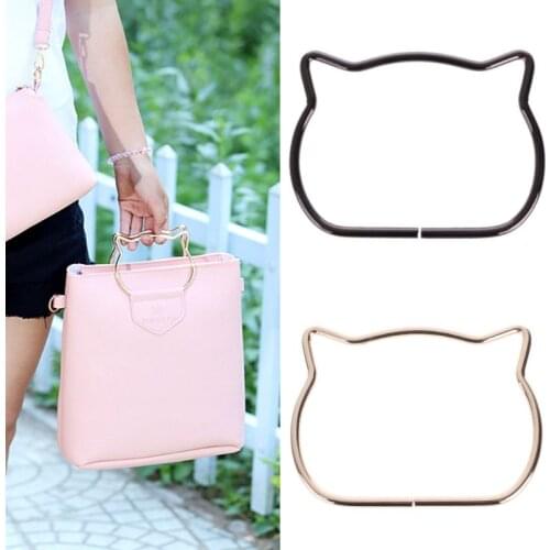 Cute Cat Ear Metal Bag Handle Replacement for DIY Shoulder Bags Making Handbag LX9F