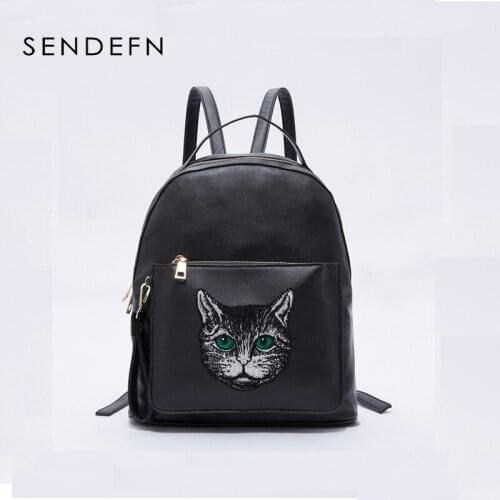 Women Backpack High Quality PU Animal Head portrait Mochila Escolar School Bags For Teenagers Girls Top-handle Backpacks Fashion