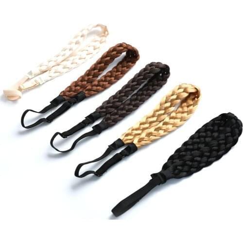 Women Synthetic Wig Braided Hair Band Headband Hair Rayon Wig Braid Hair Band