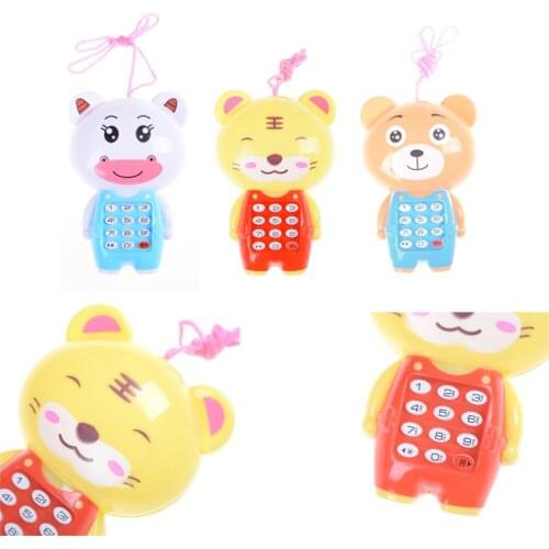 1pc Cute Baby Cartoon Music Phone Toys Educational Learning Toy Phone Gift for Kids Childrens Toys Random Color
